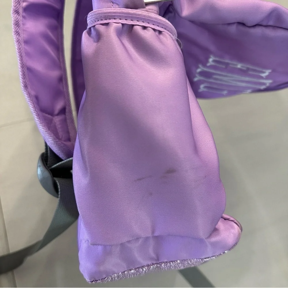 MarleyLilly Kids Purple and Sparkle Multi-Pocket Backpack with EMG Monogram GUC